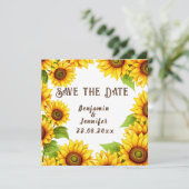 Rustieke minimalistische elegante moderne zonneblo save the date (Staand voorkant)