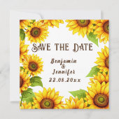 Rustieke minimalistische elegante moderne zonneblo save the date (Voorkant)