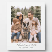 Rustieke Minimalistische Familiefoto Kerst Keepsak Fotoplaat (Voorkant)