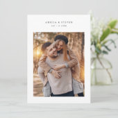 Rustieke minimalistische foto bruiloft kaart (Staand voorkant)