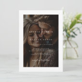 Rustieke minimalistische foto bruiloft uitnodiging (Staand voorkant)