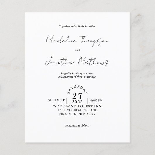 Rustieke minimalistische foto budget bruiloft QR-c (Voorkant)