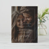 Rustieke minimalistische foto Lijst bruiloft uitno Kaart (Staand voorkant)