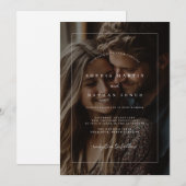 Rustieke minimalistische foto Lijst bruiloft uitno Kaart (Voorkant / Achterkant)