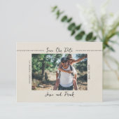 Rustieke Minimalistische Foto Save the Date Ansich (Staand voorkant)
