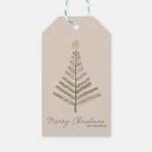Rustieke minimalistische hand getrokken kerstboom cadeaulabel (Achterkant)