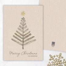 Rustieke minimalistische hand getrokken kerstboom