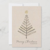 Rustieke minimalistische hand getrokken kerstboom feestdagenkaart (Voorkant)