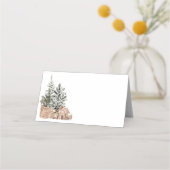 Rustieke Minimalistische Kerstbomen Plaatskaartje (Voorkant)