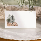 Rustieke Minimalistische Kerstbomen Plaatskaartje