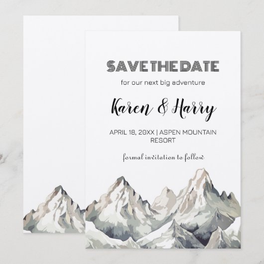 Rustieke minimalistische Kraft Mountain Save the D Kaart (Voorkant / Achterkant)