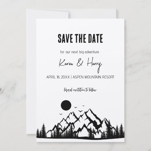 Rustieke minimalistische Kraft Mountain Save the D Kaart (Voorkant)