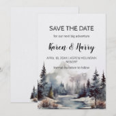 Rustieke minimalistische Mountain Lake SnowSave th Kaart (Voorkant / Achterkant)