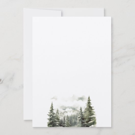 Rustieke Minimalistische Mountain Pine Tree Save t Kaart (Achterkant)