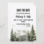 Rustieke Minimalistische Mountain Pine Tree Save t Kaart (Voorkant / Achterkant)