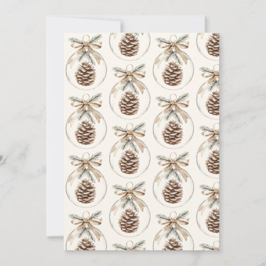 Rustieke minimalistische Ornament Bauble kerstfees Kaart (Achterkant)