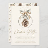 Rustieke minimalistische Ornament Bauble kerstfees Kaart (Voorkant / Achterkant)