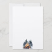 Rustieke Minimalistische Pine Tree Bonfire Save th Kaart (Achterkant)