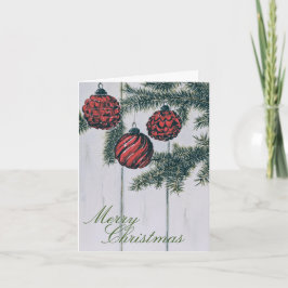 Rustieke Minimalistische Prettig Kerstfeest Kaart