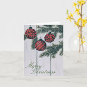 Rustieke Minimalistische Prettig Kerstfeest Kaart (Gele Bloem)