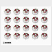 Rustieke Minimalistische Prettig Kerstfeest Ronde Sticker (Vel)