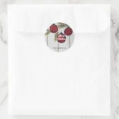 Rustieke Minimalistische Prettig Kerstfeest Ronde Sticker (Tas)