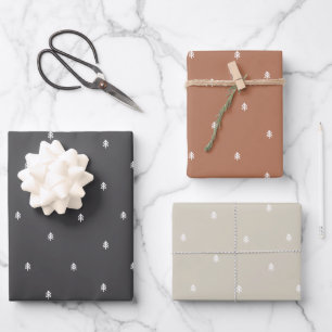 Rustieke Minimalistische Scandinavische Dennenbome Inpakpapier Vel