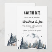 Rustieke minimalistische Snow Mountain Save the Da Kaart (Voorkant / Achterkant)