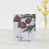 Rustieke minimalistische vrolijke kerstvakantie kaart (Gele Bloem)