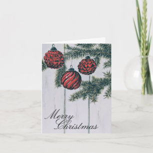Rustieke minimalistische vrolijke kerstvakantie kaart