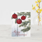 Rustieke minimalistische vrolijke kerstvakantie kaart (Gele Bloem)