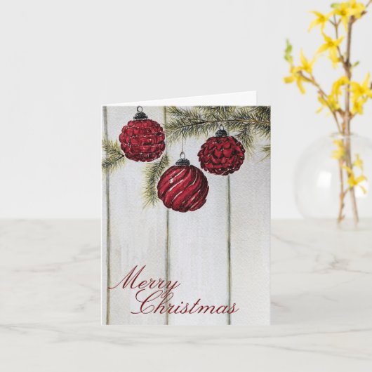 Rustieke minimalistische vrolijke kerstvakantie kaart (Gele Bloem)