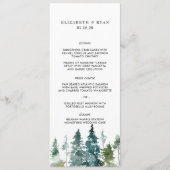 Rustieke minimalistische Waterverf dennen bruiloft Menu (Voorkant)