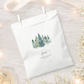 Rustieke minimalistische Waterverf Pines bruiloft Bedankzakje (Geknipt)