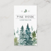Rustieke minimalistische Waterverf Pines Business Visitekaartje (Voorkant)