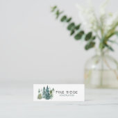 Rustieke minimalistische Waterverf Pines Mini Mini Visitekaartje (Staand voorkant)