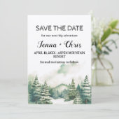 Rustieke Minimalistische Winter Mountain Save the  Kaart (Staand voorkant)