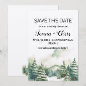 Rustieke Minimalistische Winter Mountain Save the  Kaart (Voorkant / Achterkant)