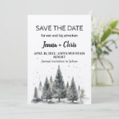 Rustieke Minimalistische Winter Mountain Save the Kaart (Staand voorkant)
