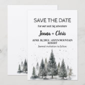 Rustieke Minimalistische Winter Mountain Save the Kaart (Voorkant / Achterkant)