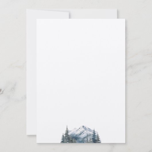 Rustieke Minimalistische Winter Mountain Save the Kaart (Achterkant)