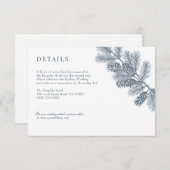 Rustieke Minimalistische Winter Wedding Details Ka Informatiekaartje (Voorkant / Achterkant)