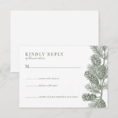 Rustieke Minimalistische Winter Wedding RSVP Kaart (Voorkant / Achterkant)