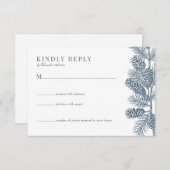 Rustieke Minimalistische Winter Wedding RSVP Kaart (Voorkant / Achterkant)