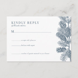Rustieke Minimalistische Winter Wedding RSVP Kaart
