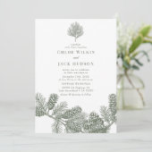 Rustieke minimalistische winterbruiloft kaart (Staand voorkant)