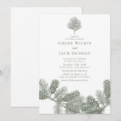 Rustieke minimalistische winterbruiloft kaart (Voorkant / Achterkant)