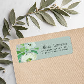 Rustieke Mint Abstracte Floral retour adreslabels Etiket