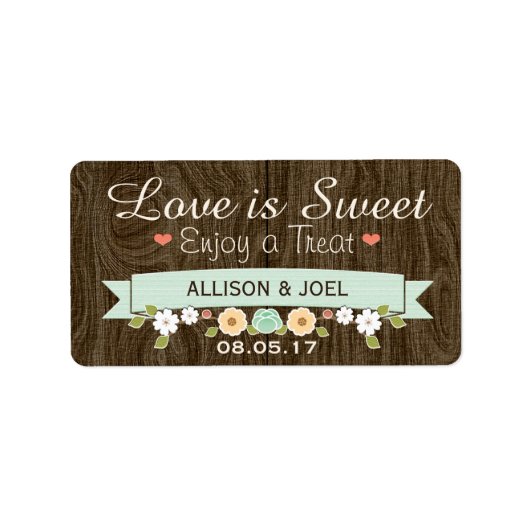 Rustieke Mint Boho Love is zoete Favor Labels (Voorkant)