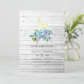 Rustieke Mint Boho Wijnproeverij Trouwfoto Save The Date (Staand voorkant)